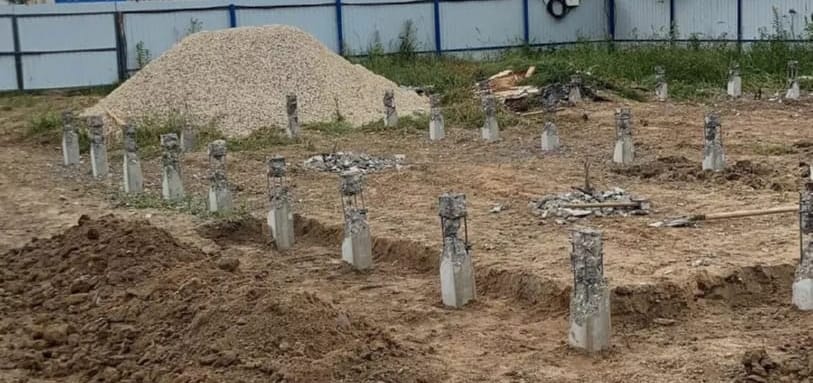Фундамент на забивных ЖБ сваях