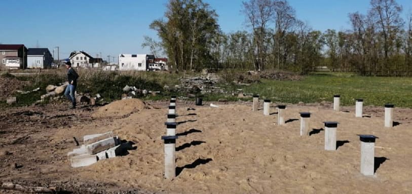 Фундамент на забивных ЖБ сваях