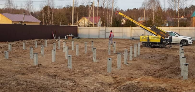 Фундамент на забивных ЖБ сваях